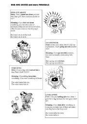 English Worksheet: PHRASALS in context 2/3, two pages