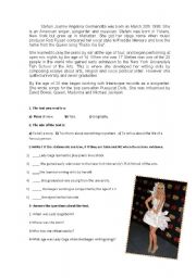 English Worksheet: Lady Gaga biography