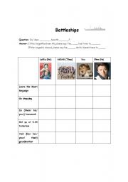 English worksheet: Have to Battleships