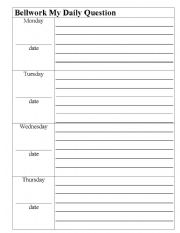 English Worksheet: Bellwork Question of the day