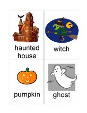 English Worksheet: Halloween Flash cards (set of 12)