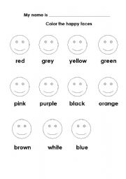 English Worksheet: COLORS