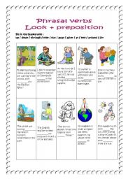 English Worksheet: Phrasal verbs: Look + preposition (key included)
