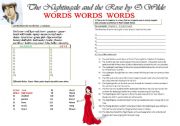 English Worksheet: The Nightingale and the Rose by Oscar  Wilde exersises