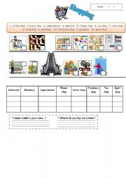 English Worksheet: shopping