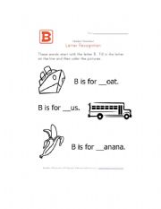 English Worksheet: Letter B 