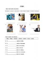 English Worksheet: Jobs