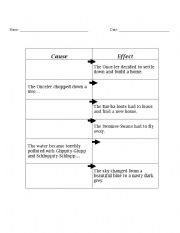 English worksheet: The Lorax- Cause and effect