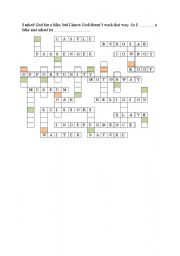 English Worksheet: puzzle with a joke (crossword)