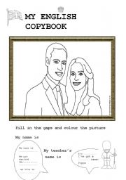 English worksheet: kate-william-front-page