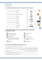 English Worksheet: Similes