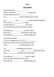 English Worksheet: Gone - Jack Johnson