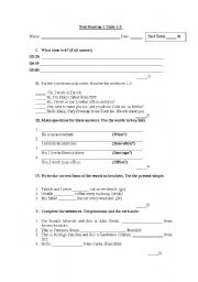 English worksheet: test english start up 1 B