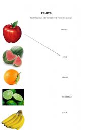 English Worksheet: Fruits