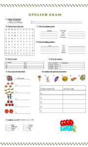 English Worksheet: Starters exam or worksheet