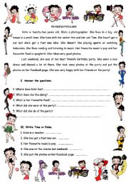 English Worksheet: Reading passage 