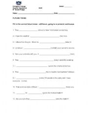 English Worksheet: Future