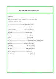 English worksheet: Present Simple -  exercises