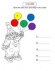 English Worksheet: COLORS