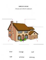 English Worksheet: parts of house