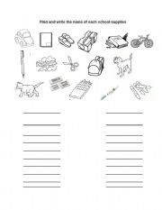 English Worksheet: School supplies