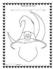 English Worksheet: Halloween Characters (Witch)