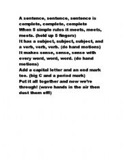 English worksheet: Sentence Jingle