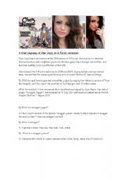 English Worksheet: Swagger Jagger song by Cher Lloyd