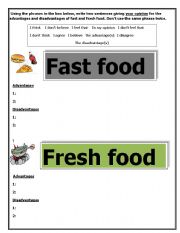 English worksheet: Food opinions