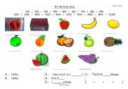 English worksheet: Food - Fruit Shop