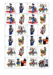 English Worksheet: I am a (police officer) domino game