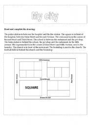 English Worksheet: My city