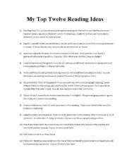 My Top Twelve Reading Ideas