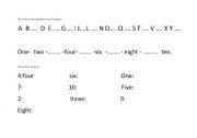 English worksheet: numbers and letters