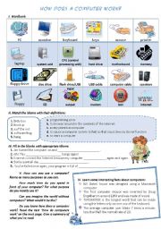 English Worksheet: HOW DOES A COMPUTER WORK?