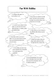 English Worksheet: Fun with riddles