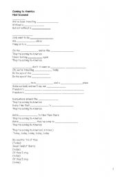 English Worksheet: Coming to America Neil Diamond