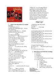 Whats up - song worksheet