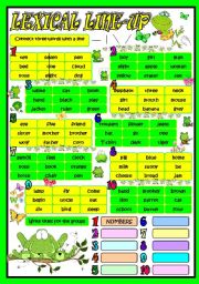 English Worksheet: Lexical line-up