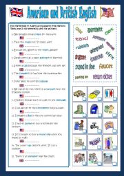 English Worksheet: American and British English