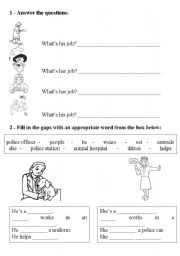 English worksheet: jobs