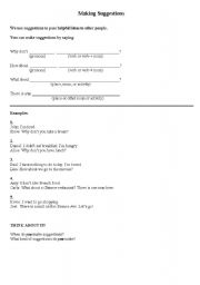 English Worksheet: Making Suggestions