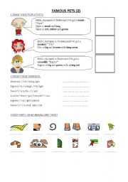 English Worksheet: pets