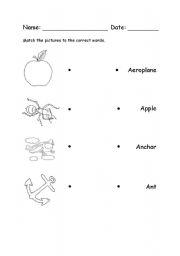 English Worksheet: Matching