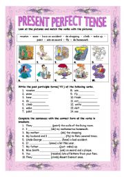 English Worksheet: present perfect tense 