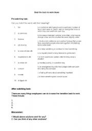 English worksheet: post holiday syndrome