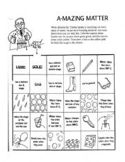 English Worksheet: A-Mazing Matter