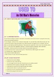 English Worksheet: Used to - An old mans memories