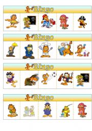 English Worksheet: Jobs Bingo with Garfield