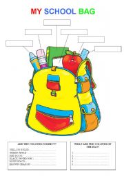 English Worksheet: My school bag
